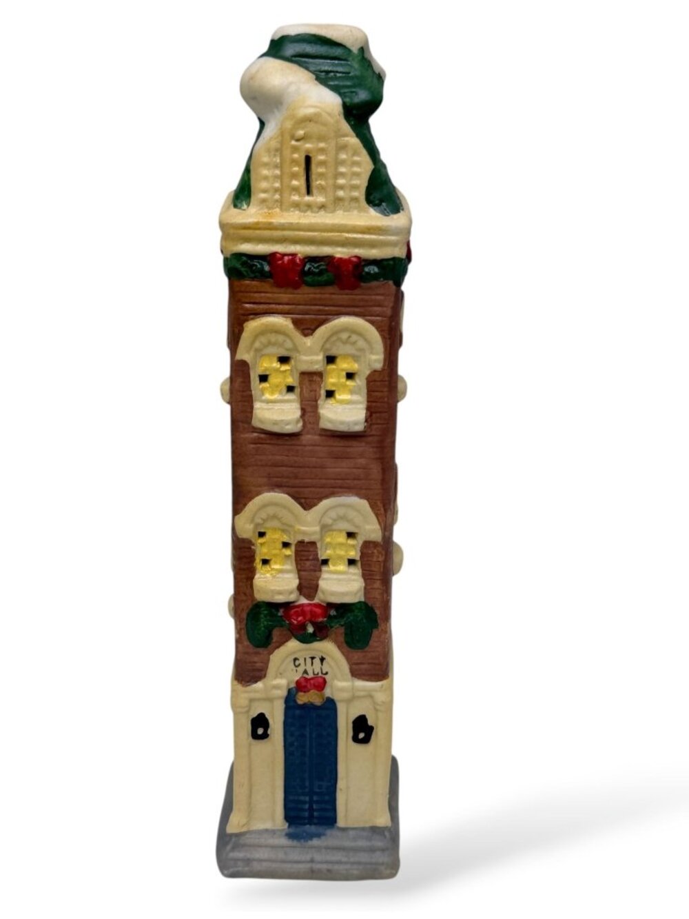 James Alex Christmas Village City Hall Figurine Vintage Holiday Decor Ceramic